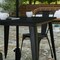 Merrick Lane Dryden Indoor/Outdoor Dining Table with Umbrella Hole, 36" Square All Weather Poly Resin Top and Steel Base